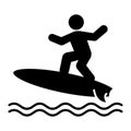 Surfboard icon vector design template basic RGB. Royalty Free Stock Photo