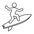 Surfboard icon vector design template basic RGB. Royalty Free Stock Photo
