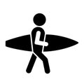 Surfboard icon vector design template basic RGB. Royalty Free Stock Photo