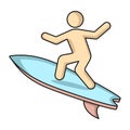 Surfboard icon vector design template basic RGB. Royalty Free Stock Photo
