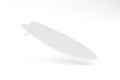 Surfboard mockup isolated on white background - 3d Royalty Free Stock Photo