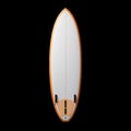 Surfboard Shown From Top View Resting on Flat Surface in Bright Light Royalty Free Stock Photo
