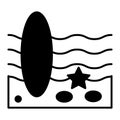 Surfboard solid icon. Surfing vector illustration isolated on white. Water sport glyph style design, designed for web