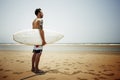 Surfboard Surfer Outdoor Sport Tropical Ocean Concept Royalty Free Stock Photo