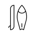 Surfboard vector, Summer party related line icon Royalty Free Stock Photo