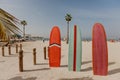 Surfboards on the beach place Royalty Free Stock Photo