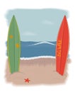 Surfboards beach