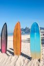 Surfboards on the Ipanema beach