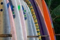 Surfboards in Sayulita Mexican Beach. Royalty Free Stock Photo