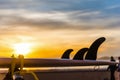 Surfbord on a car rooftop by the sea Royalty Free Stock Photo