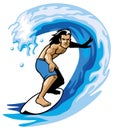 Surfer on the barrel