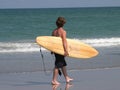 Surfer on Beach Royalty Free Stock Photo