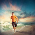 Surfer on the beach Royalty Free Stock Photo