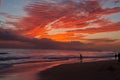 Surfer - Beach sunset - Kauai, Hawaii Royalty Free Stock Photo