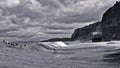 Surfer on a big wave