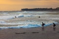 Surfer on Blue Ocean Wave in Bali Royalty Free Stock Photo