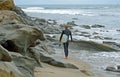 Surfer at Brooks Street, Laguna Beach, California. Royalty Free Stock Photo