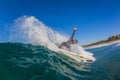 Surfer Carving Spray Wave Royalty Free Stock Photo