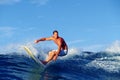 Surfer Chris Gagnon Surfing in Waikiki Hawaii Royalty Free Stock Photo