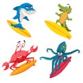 Surfer cool monsters