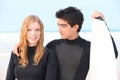 Surfer couple Royalty Free Stock Photo