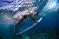 Surfer dives Royalty Free Stock Photo