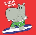 summer surfer dude print Royalty Free Stock Photo