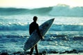 Surfer at dusk