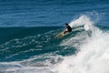 Surfer executing a frontside top-turn at Iluka. Royalty Free Stock Photo