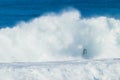 Surfer Exploding Wave Danger Royalty Free Stock Photo