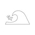surfer falls from the wave icon. Element of Beach for mobile concept and web apps icon. Outline, thin line icon for website design
