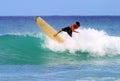 Surfer Gavin Young Surfing at Waikiki Beach Royalty Free Stock Photo