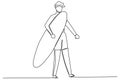 A surfer getting ready to surf Royalty Free Stock Photo