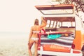 Surfer Girl Beach Lifestyle Royalty Free Stock Photo