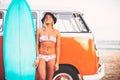 Surfer Girl Beach Lifestyle Royalty Free Stock Photo