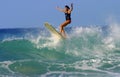 Surfer Girl Brooke Rudow in Hawaii Royalty Free Stock Photo