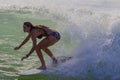 Surfer Girl Riding Wave Royalty Free Stock Photo