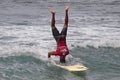 Surfer Head Stand