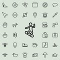 surfer icon. Detailed set of minimalistic line icons. Premium graphic design. One of the collection icons for websites, web design