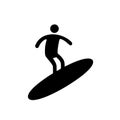 Surfer icon isolated on white background from urban tribes collection.