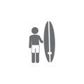 surfer icon. Simple element illustration. surfer symbol design template. Can be used for web and mobile