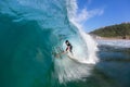 Surfer Inside Hollow Wave