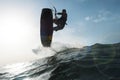 Surfer jumping a wave in front of the camera Royalty Free Stock Photo