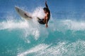 Surfer Kai Rabago Surfing in Honolulu Hawaii Royalty Free Stock Photo