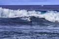 Surfer Large Wave Waimea Bay North Shore Oahu Hawaii Royalty Free Stock Photo