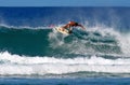 Surfer Makana Ciotti Surfing in Honolulu, Hawaii Royalty Free Stock Photo