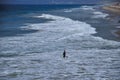 Surfer on Manhattan Beach California Royalty Free Stock Photo