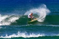 Surfer Mikey Bruneau Surfing in Honolulu, Hawaii Royalty Free Stock Photo