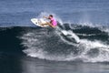 Surfer Nicola Atherton Surfing Haleiwa Hawaii Royalty Free Stock Photo