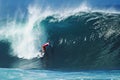 Surfer Owen Wright Surfing Pipeline in Hawaii Royalty Free Stock Photo